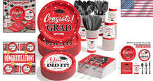 Load image into Gallery viewer, 350 PCS Graduation Party Dinnerware Set - Elegant Supplies for Class of 2025