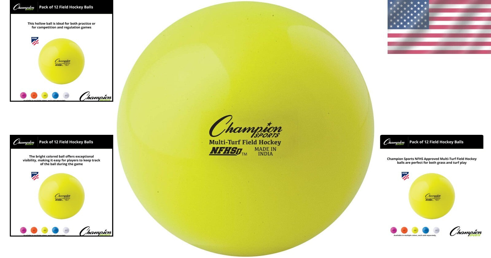 Field Hockey Balls for Competitive Play - 12-Pack, Perfect for Schools & Leagues