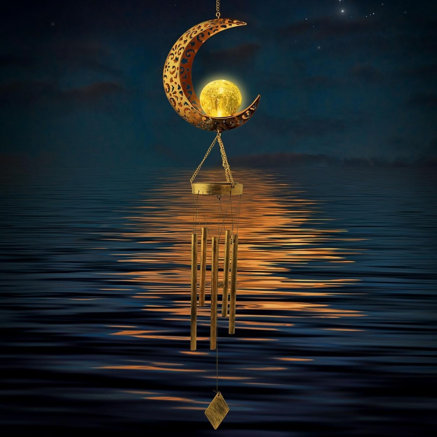 Enchanting Solar Moon Wind Chimes: Perfect Gift for Mother's Day & All Occasions