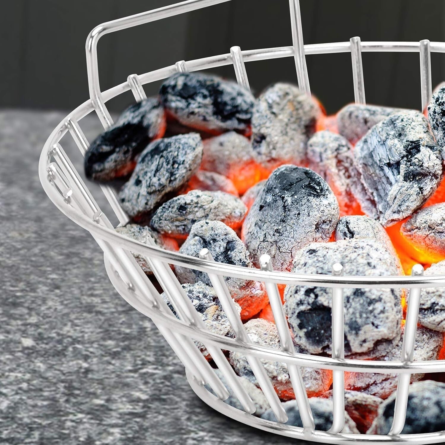 Stainless Steel Charcoal Ash Basket for Large Kamado Joe & Big Green Egg Grills