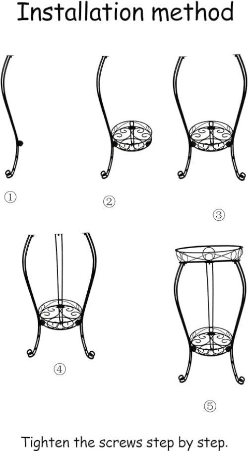 Black Powder-Coated 2-Tier Plant Stand - Heavy Duty for Indoors & Outdoors