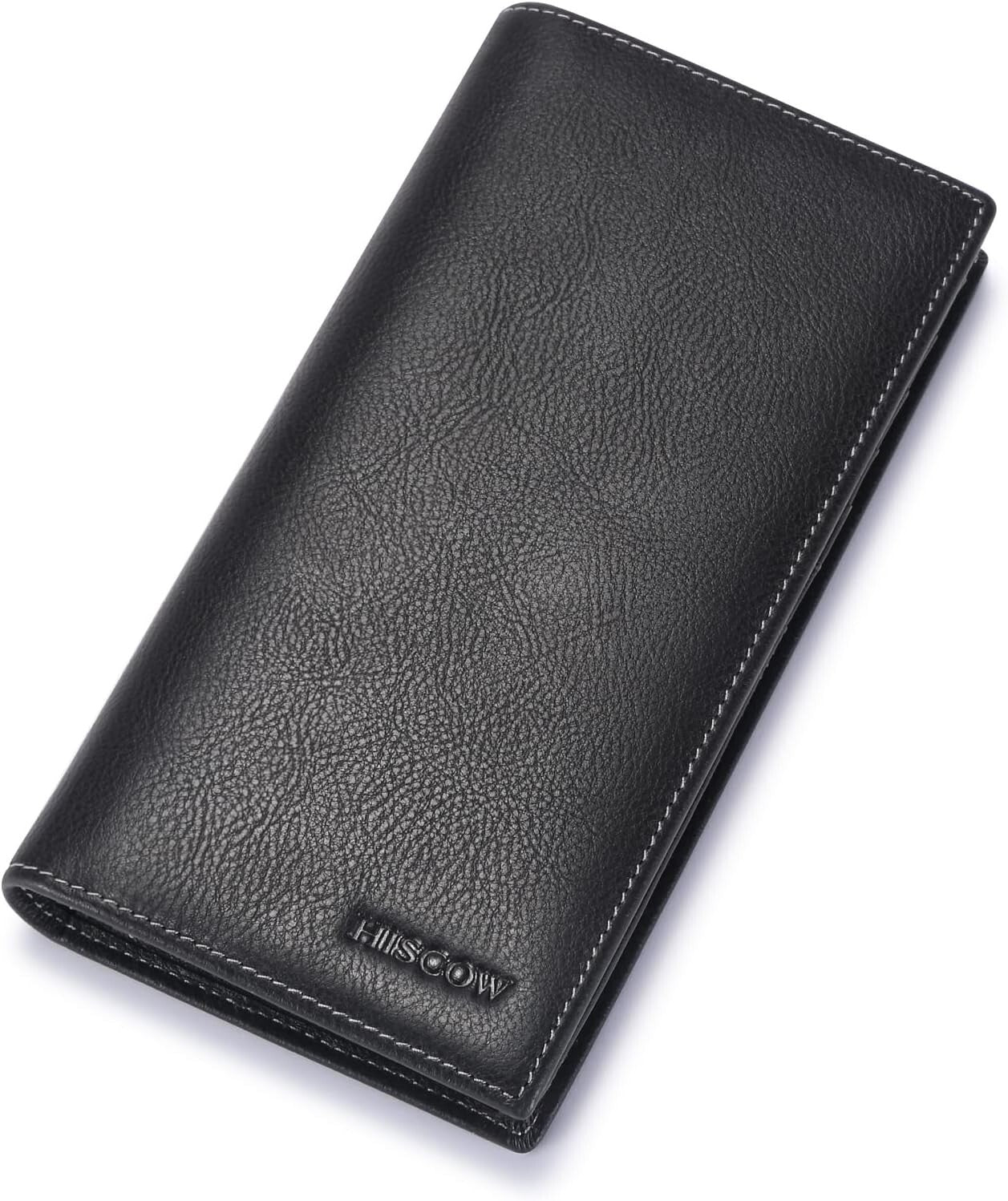 Elegant Vintage Black Calfskin Wallet - 15 Credit Card Slots & Cash Compartment