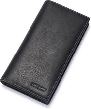 Load image into Gallery viewer, Elegant Vintage Black Calfskin Wallet - 15 Credit Card Slots &amp; Cash Compartment