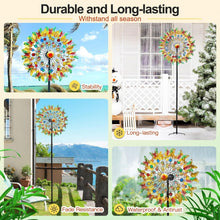Load image into Gallery viewer, Vibrant 84-Inch Butterfly Wind Spinner - Rust &amp; UV Resistant Outdoor Delight