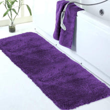Load image into Gallery viewer, Large Dark Purple Bathroom Rug - Shaggy Microfiber, Extra Absorbent &amp; Washable