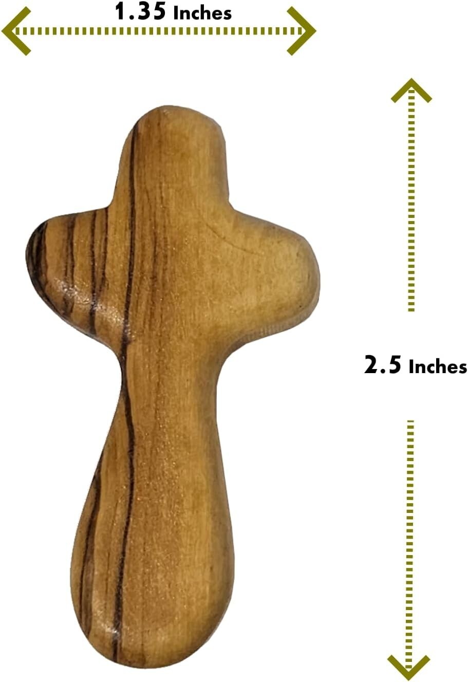 100 Olive Wood Crosses 2.5'' - Jerusalem Crucifix with Prayer Card & Certificate