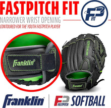 Load image into Gallery viewer, Versatile Lime Softball Glove - 12.5" Lightweight &amp; Adjustable for All Ages