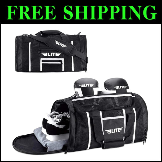 Durable Unisex Athletic Duffel Bag with Dedicated Shoe Compartment – Black