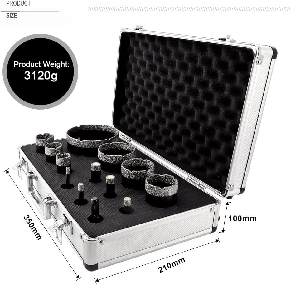 Compact Diamond Core Drill Bits Set with SDS Adapter for Precision Cutting