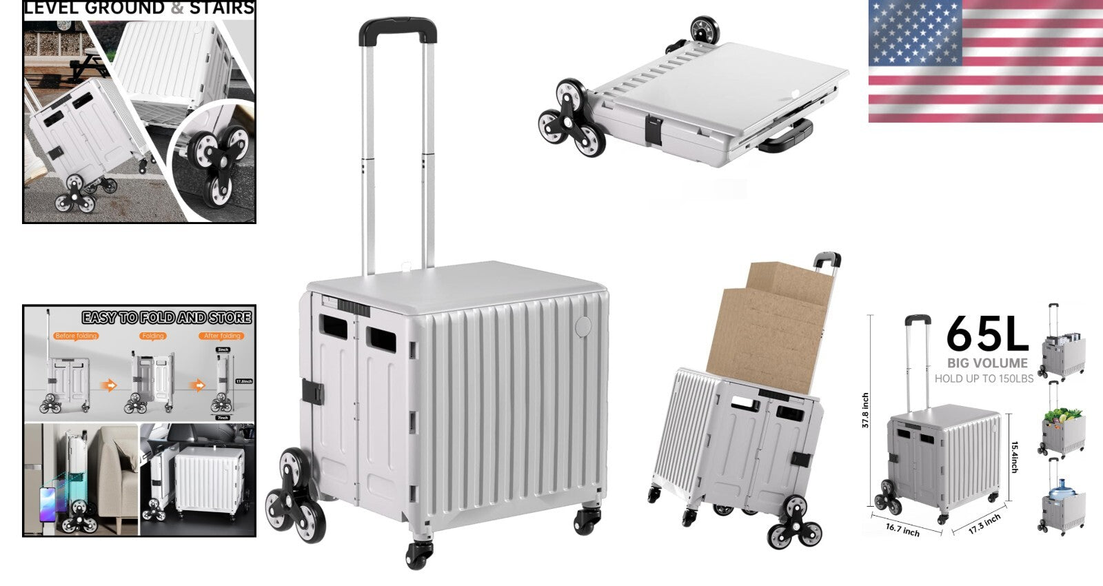 Compact Foldable Rolling Cart for Easy Transport - Ideal for Teachers & Parents