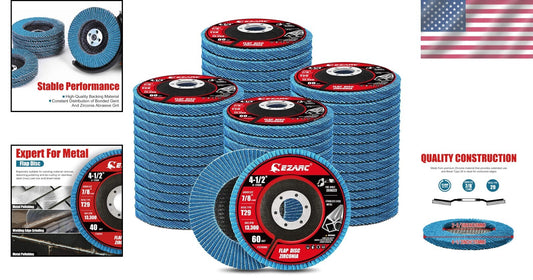 Premium 4 1/2 x 7/8-Inch Zirconia Flap Discs - Type 29 for Professional Grinders