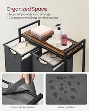 Load image into Gallery viewer, Elegant Laundry Sorter with Removable Bags and Sturdy Metal Frame - 24.2 Gallon