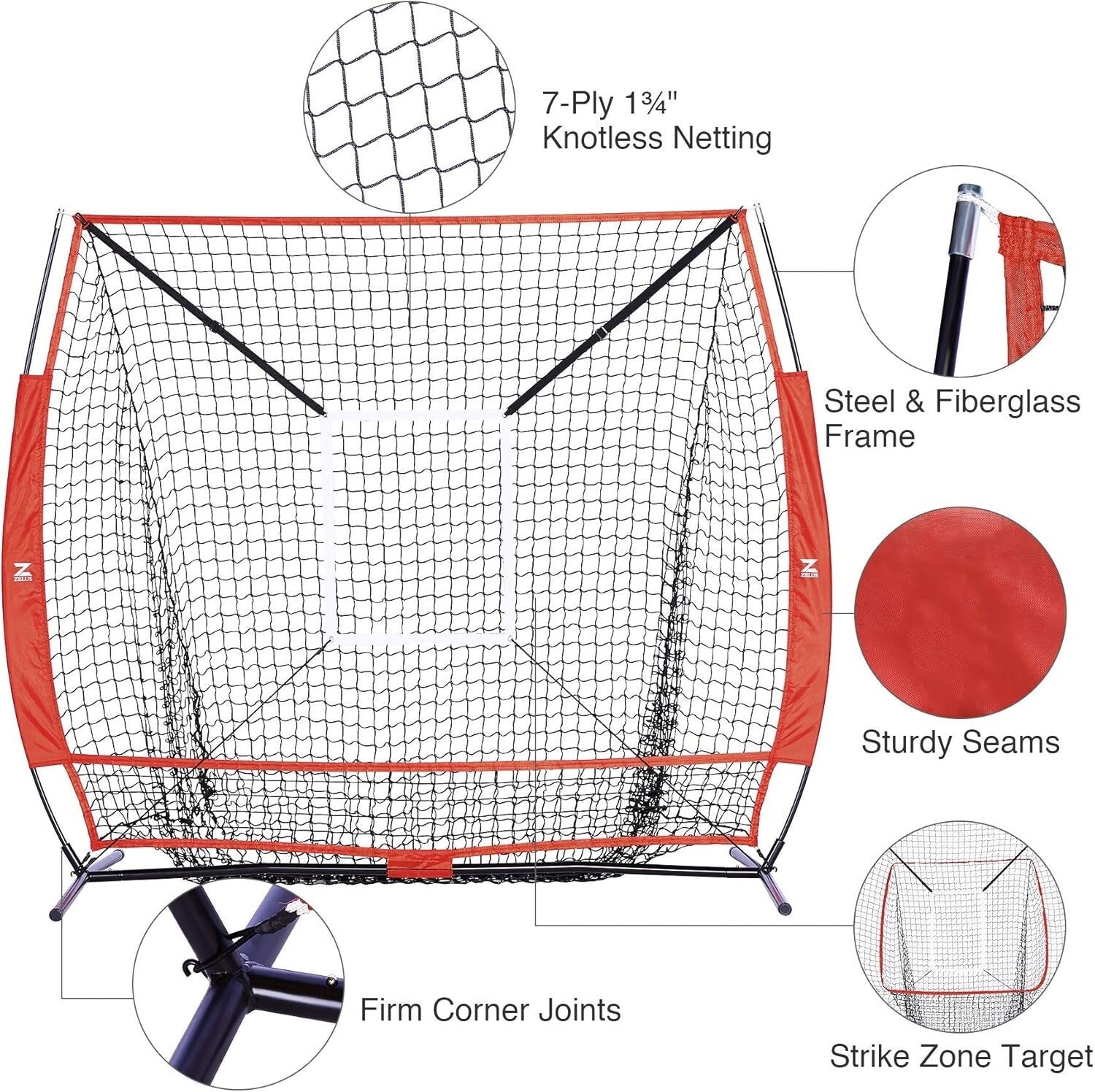 Knotless Polyester Baseball Net & Adjustable Tee for Indoor/Outdoor Training Fun