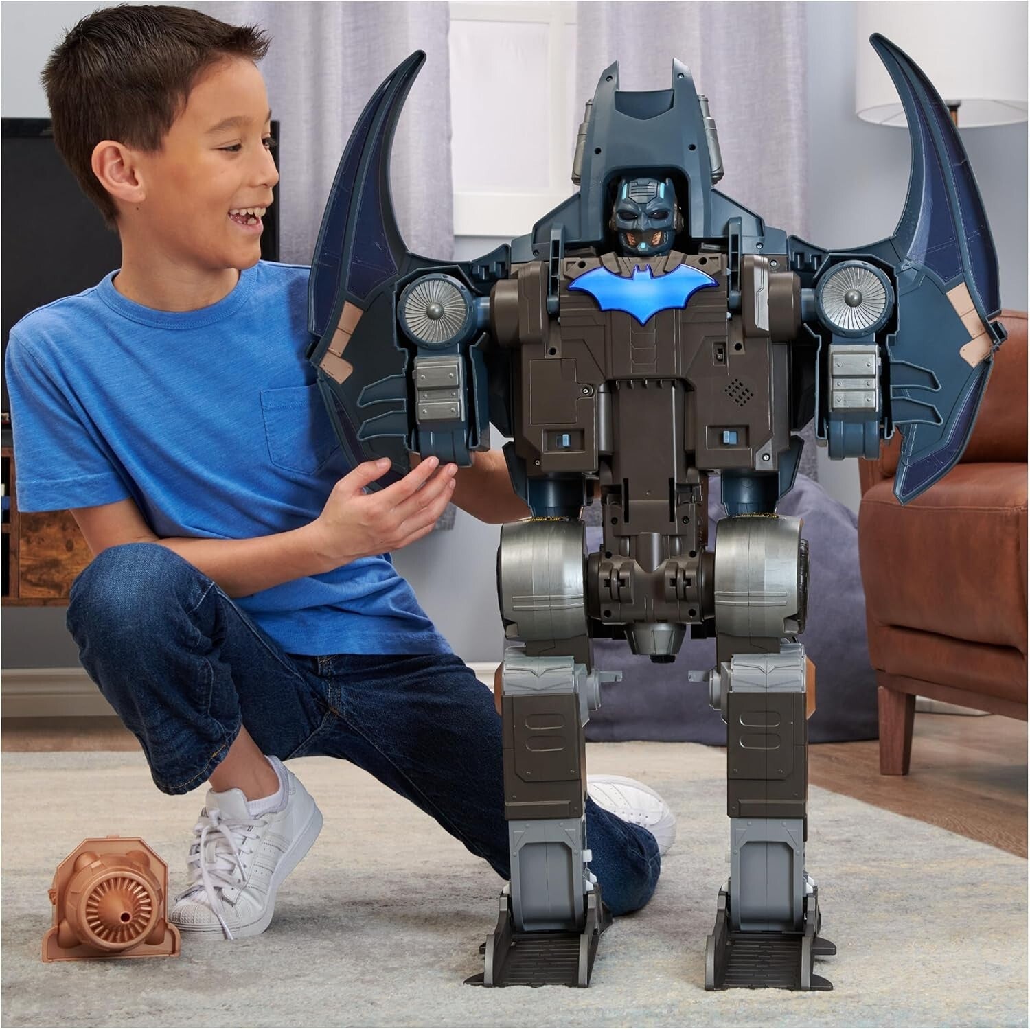 Epic 4-in-1 Gotham City Guardian Playset: Transforming Mech Batman with Lights