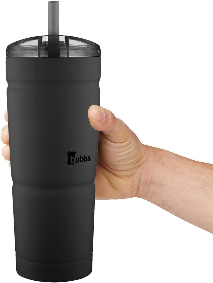 Durable 24oz Matte Black Vacuum Insulated Tumbler – Hot & Cold Beverage Keeper