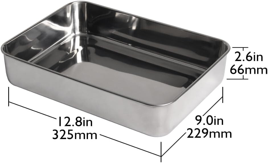 Multi-Purpose Stainless Steel 9x13 Cake Pan - Ideal for Baking and Storing