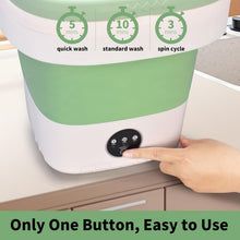 Load image into Gallery viewer, Foldable 3 Mode Mini Washer with Spin Basket – Perfect for Travel &amp; Apartments
