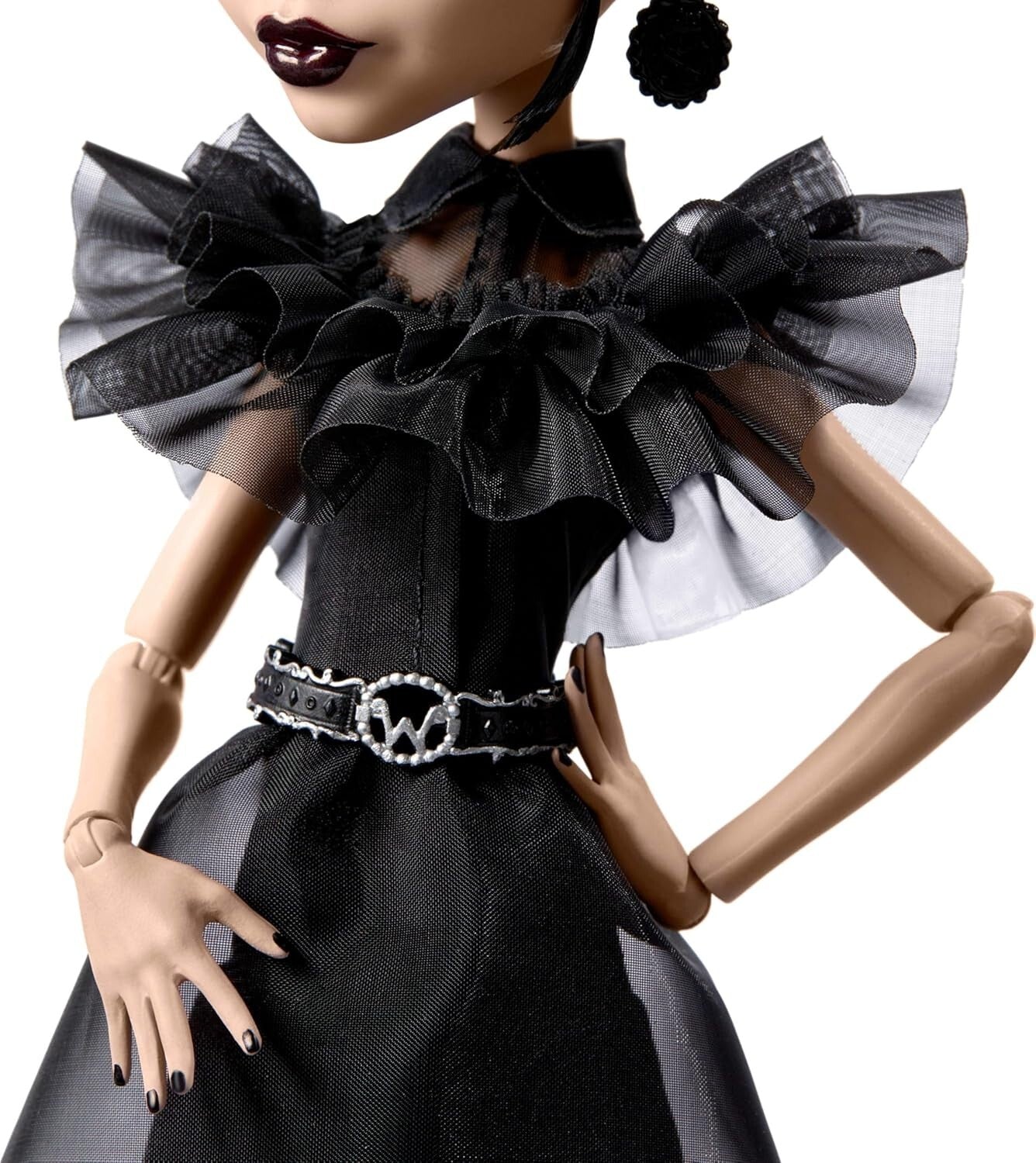 Wednesday Doll Collectible in Gothic Dance Gown - Includes Stand & Accessories