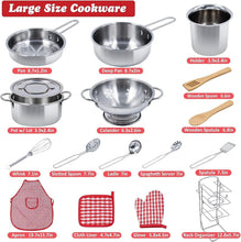 Load image into Gallery viewer, Interactive 32-Piece Kitchen Toys Set for Kids - Apron, Accessories &amp; Play Food