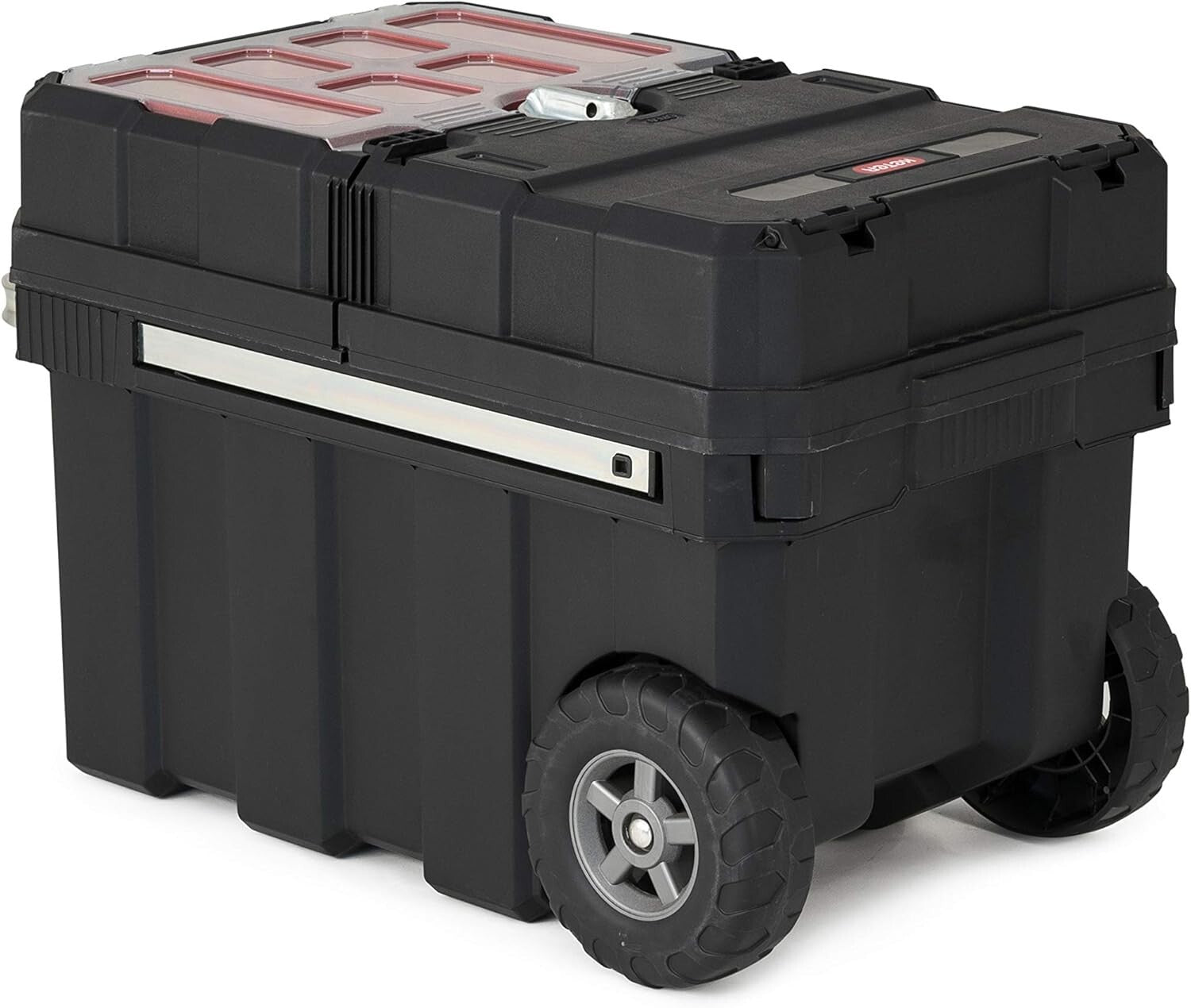 Portable Tool Storage Box on Wheels with Central Locking - Ideal for Contractors