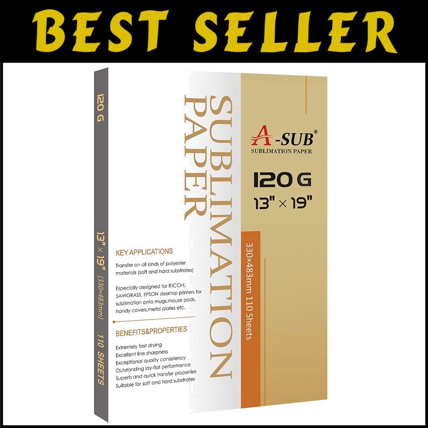 110 Sheets of 13x19 Inch Sublimation Paper 120 GSM - Perfect for DIY Projects