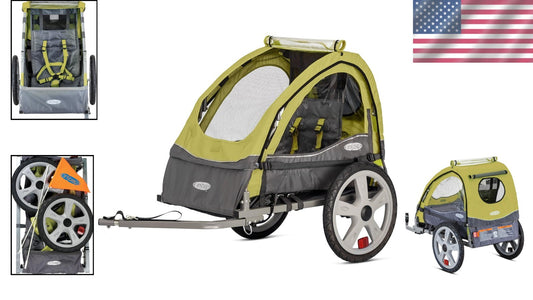 Versatile Kids' Bike Trailer - 1 Child Capacity, Bug Screen & Weather Shield