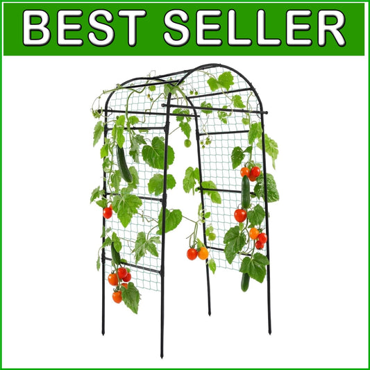 Elegant 80-Inch Garden Arch Trellis for Climbing Plants - Durable Metal Support