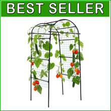Load image into Gallery viewer, Elegant 80-Inch Garden Arch Trellis for Climbing Plants - Durable Metal Support