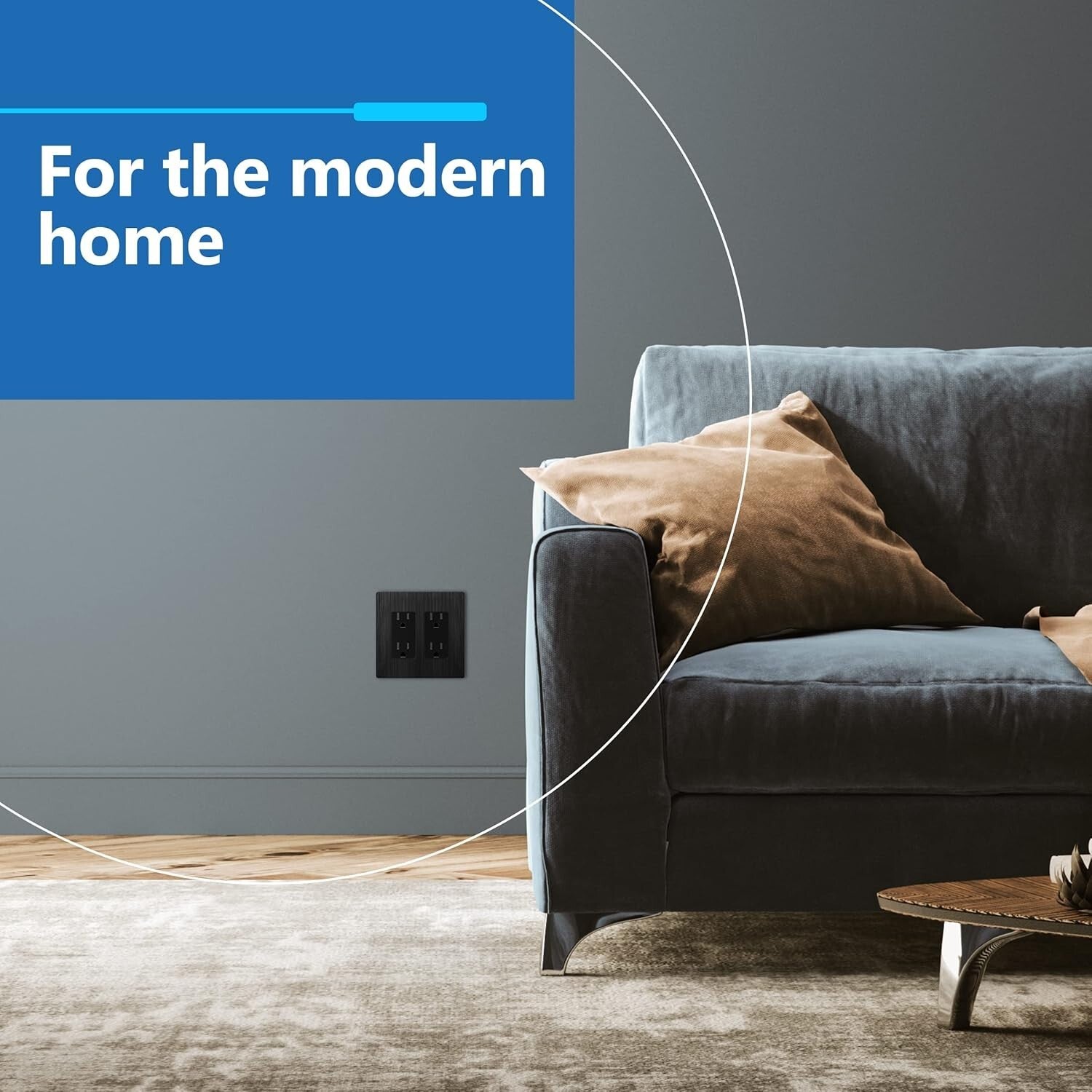 Brushed Black Screwless Double Decorator Wall Plate - 10 Pack, Modern Elegance