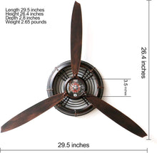 Load image into Gallery viewer, Antique Airplane Propeller Wall Clock - Vintage Metal Art for Living Spaces
