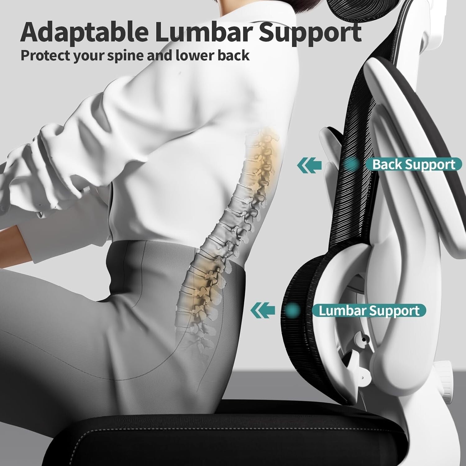 High Back Ergonomic Desk Chair with 360-Degree Swivel, Easy Assembly, 330 LBS