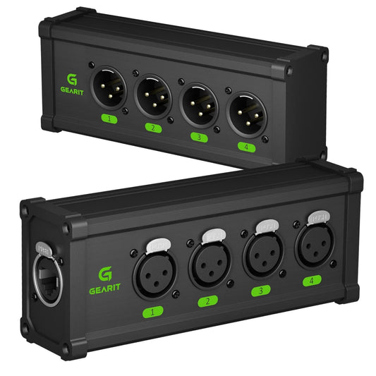 EtherCON-Compatible XLR to Ethernet Adapters - 4 Channels for Studio & Stage