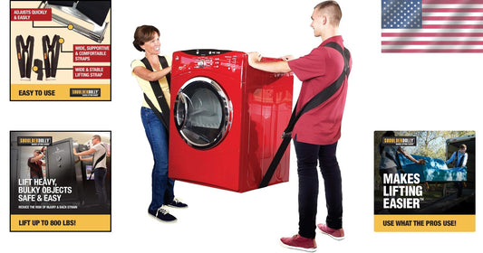 Ergonomic 2-Person Lifting Straps - Effortlessly Move Heavy Furniture (800 lbs)