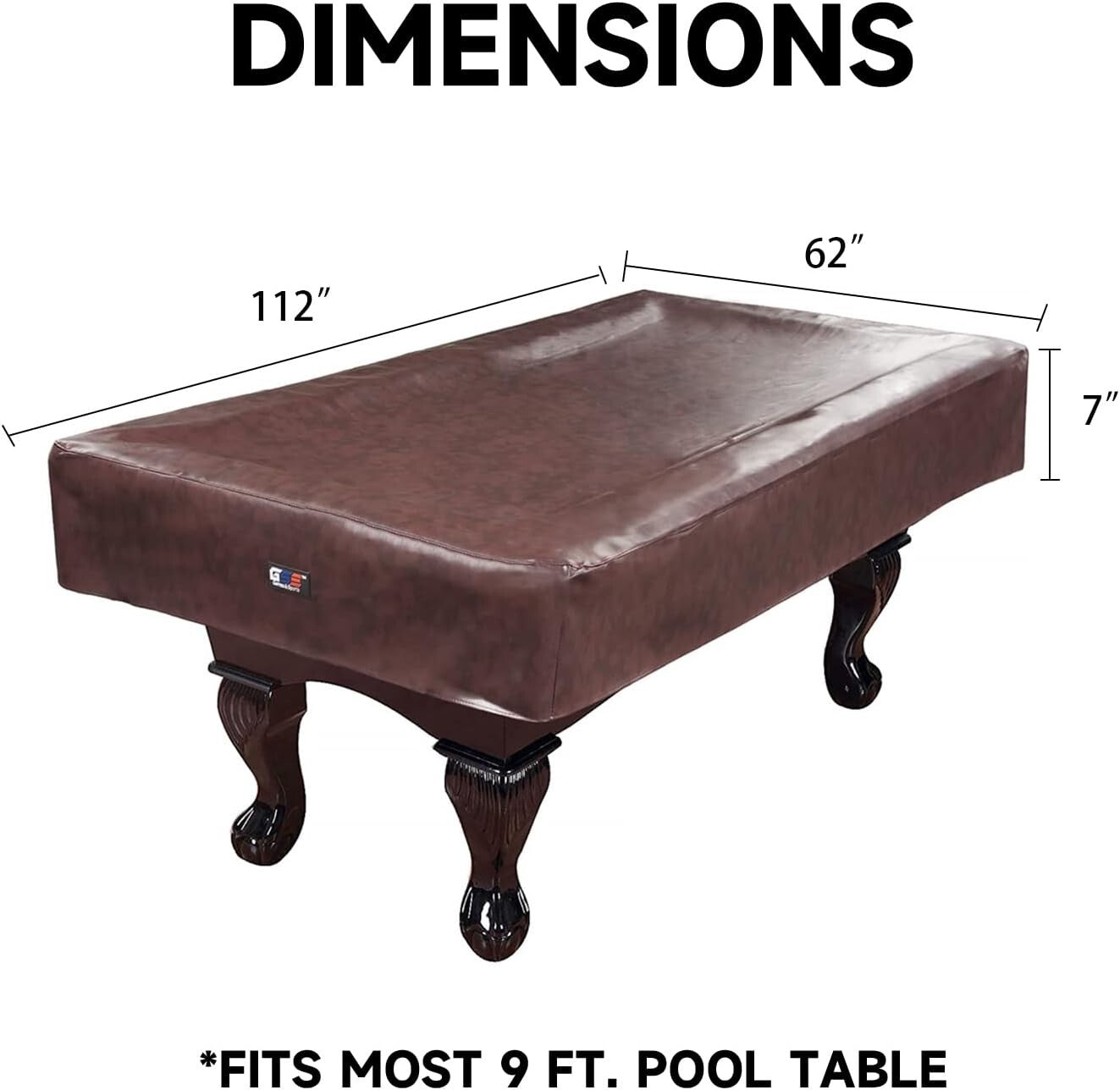 Elegant Leatherette Pool Table Cover - Fits 7' 8' 9' with Zipper Closure