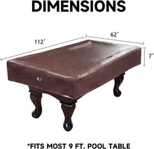 Load image into Gallery viewer, Elegant Leatherette Pool Table Cover - Fits 7' 8' 9' with Zipper Closure