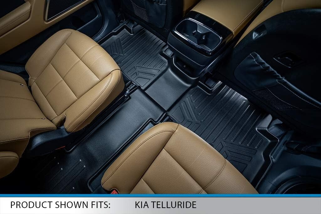 Universal Fit Black Floor Liners for Kia Telluride - Protect Against Elements