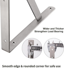 Load image into Gallery viewer, Thickened 18" Stainless Steel Shelf Support Brackets, 550 lb Capacity - 2 Pack