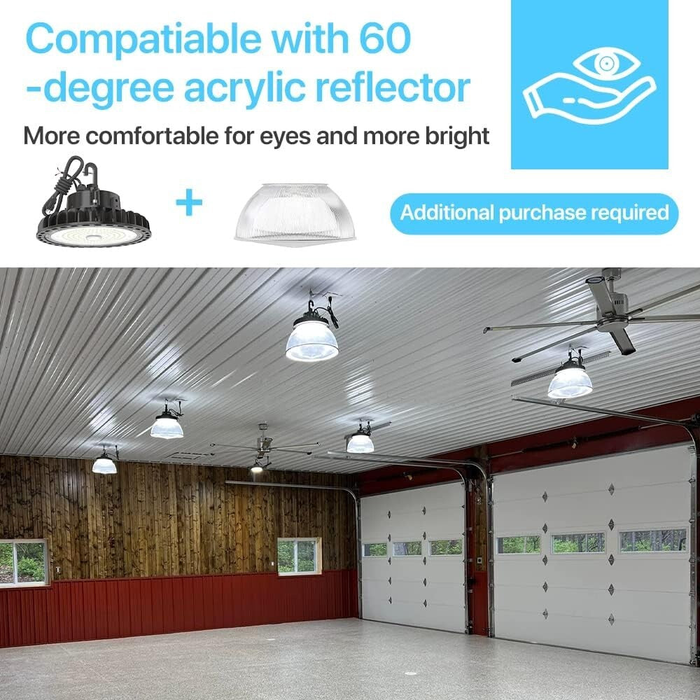 Efficient 150W High Bay Light with 21000lm Brightness - Easy Hook Installation