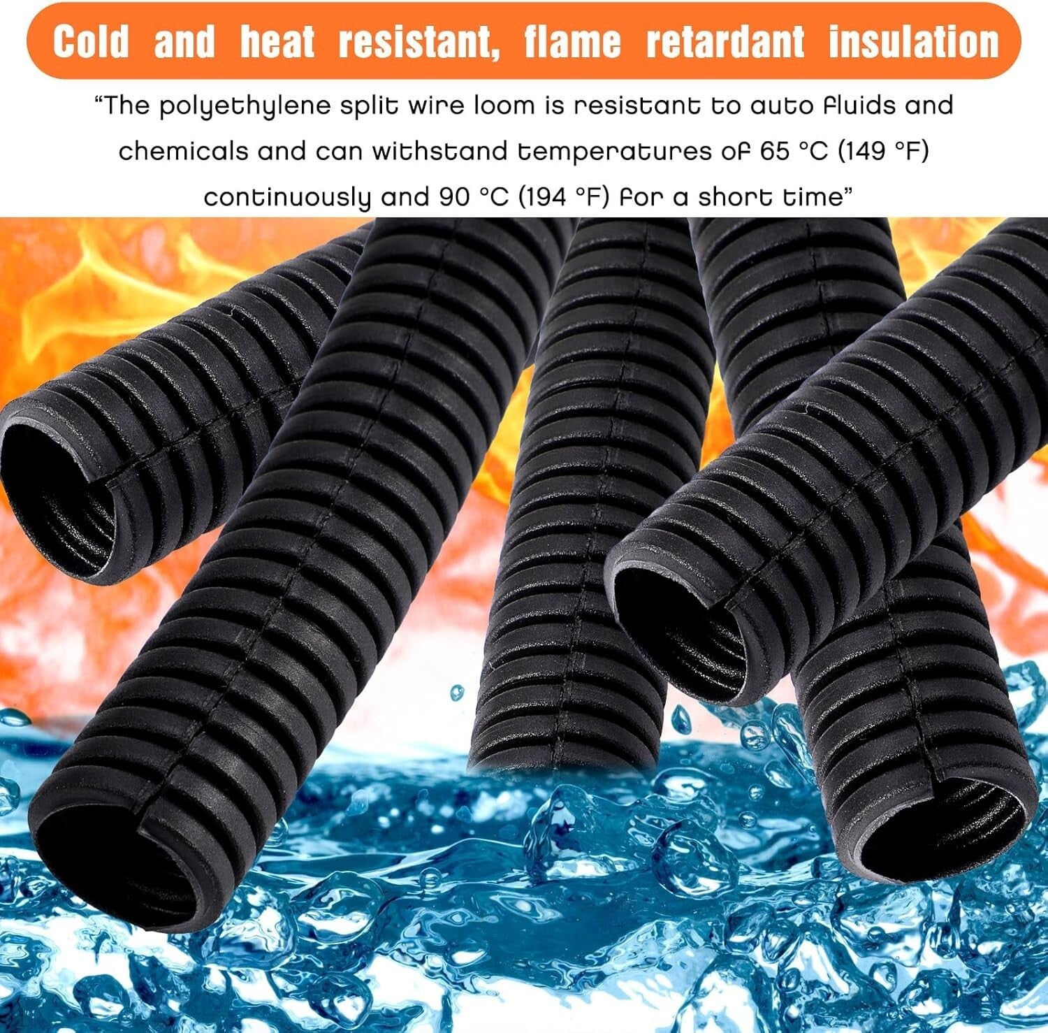 Flexible Electrical Conduit Assortment: 1/4, 1/2, 3/8 x 50 Ft Wire Loom Kit