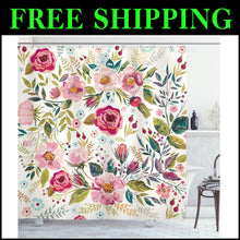 Load image into Gallery viewer, Water-Resistant Spring Floral Shower Curtain - 69"W x 84"L with Bold Graphics