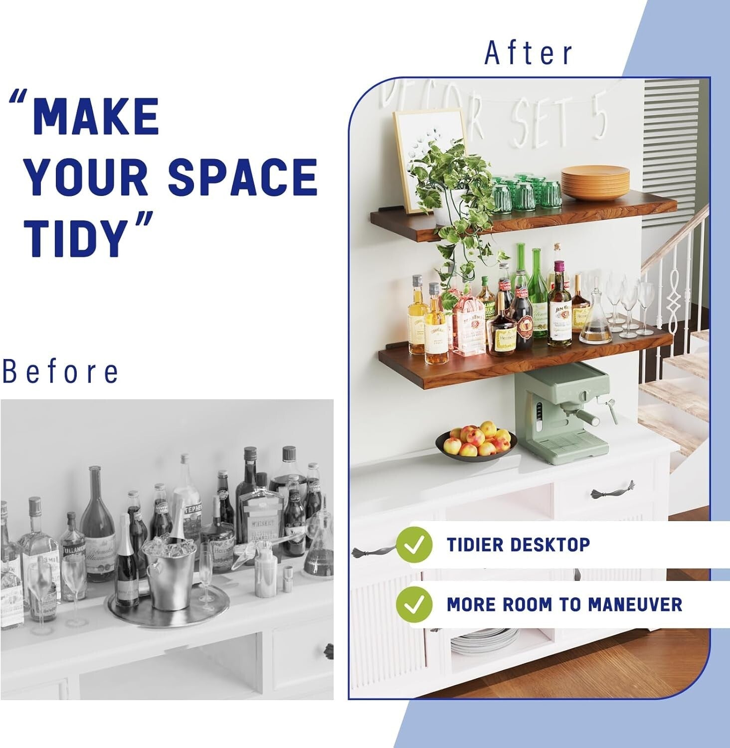 Durable 12 Pack Floating Shelf Brackets - 8 Inch Black, 160 lbs Weight Capacity