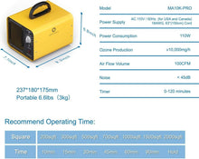 Load image into Gallery viewer, Air Purifier Ozone Generator 10,000 mg/h - Improve Indoor Air Quality, Yellow
