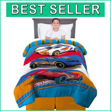 Load image into Gallery viewer, Twin/Full Hot Wheels Kids Comforter – Reversible Microfiber with Race Car Design