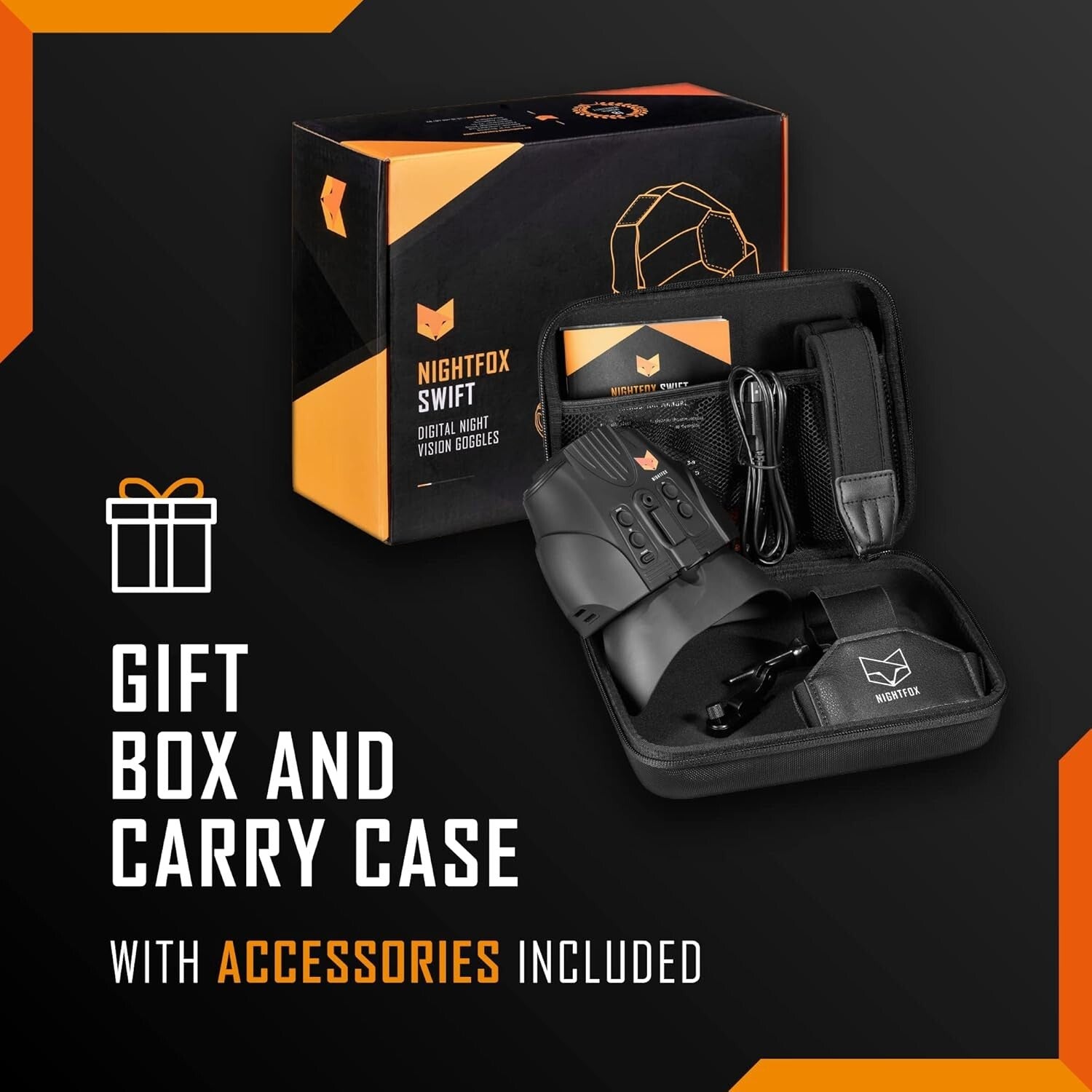 Swift Infrared Night Vision Goggles - 3000mAh Rechargeable, Head Mount Included