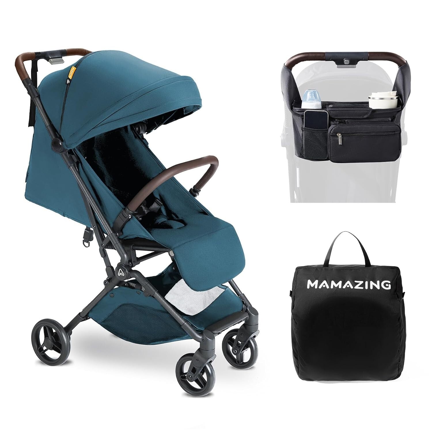 Compact One-Handed Folding Baby Stroller with Organizer – Airplane-Friendly