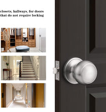 Load image into Gallery viewer, Elegant Brushed Nickel Round Door Knobs – 6 Pack Passage Handles for Interiors