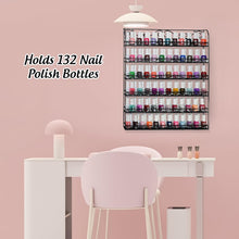 Load image into Gallery viewer, Polished Black 6-Tier Nail Polish Organizer for Up to 132 Bottles, Easy Install