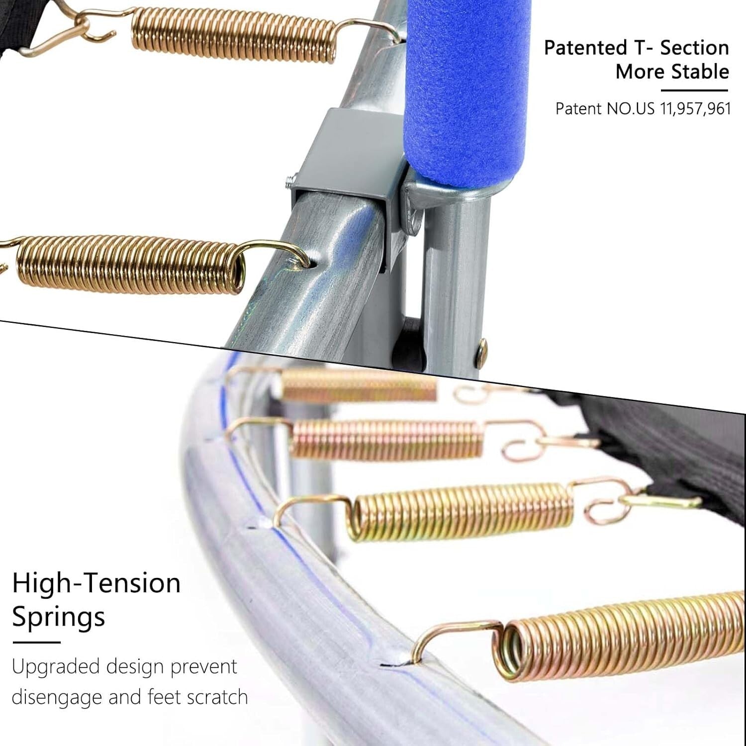 8FT Heavy-Duty Outdoor Trampoline with Ladder, Enclosure, and Spring Cover