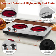 Load image into Gallery viewer, Portable Hot Plate with Dual Infrared Burners - Perfect for Student Homes &amp; RVs