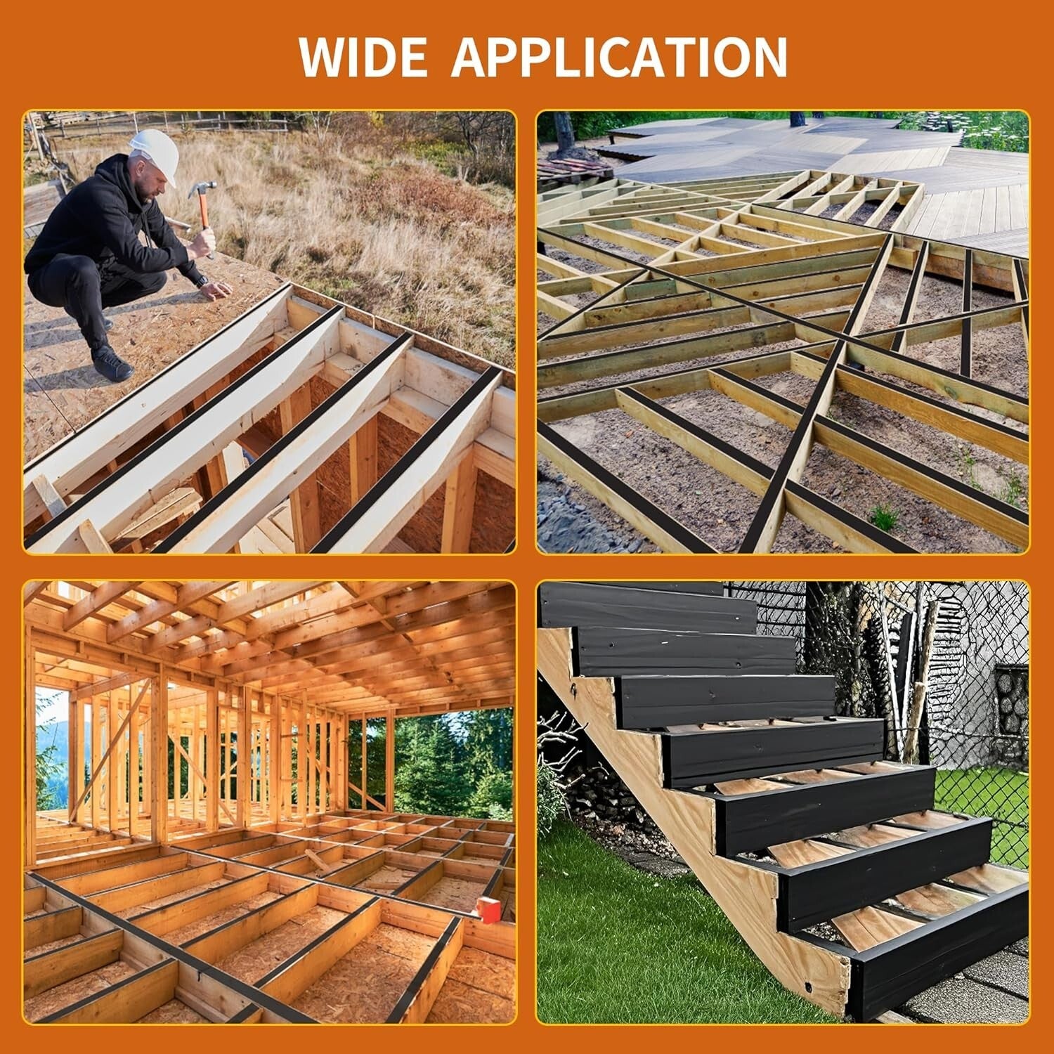 12 Pack Waterproof Deck Joist Tape 1-5/8'' x 50' - Ultimate Protection for Decks